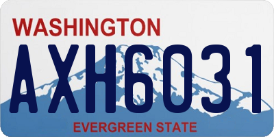 WA license plate AXH6031