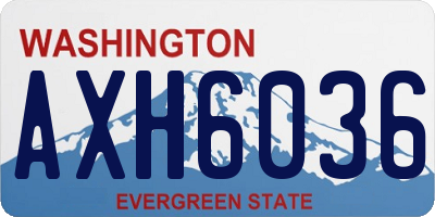 WA license plate AXH6036