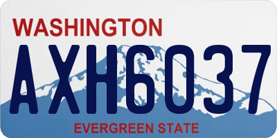 WA license plate AXH6037
