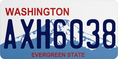 WA license plate AXH6038