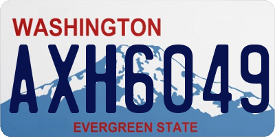 WA license plate AXH6049