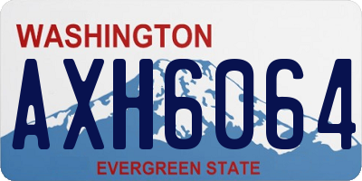 WA license plate AXH6064