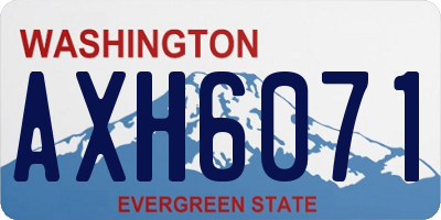 WA license plate AXH6071