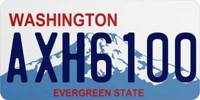 WA license plate AXH6100