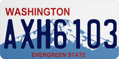 WA license plate AXH6103