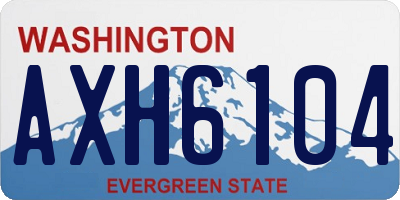 WA license plate AXH6104