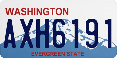 WA license plate AXH6191