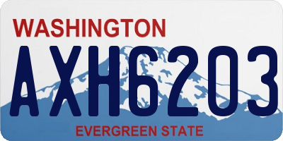 WA license plate AXH6203