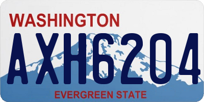 WA license plate AXH6204