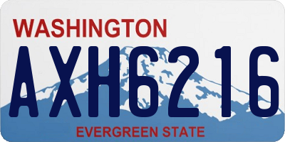 WA license plate AXH6216