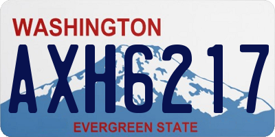 WA license plate AXH6217
