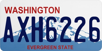 WA license plate AXH6226