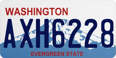 WA license plate AXH6228