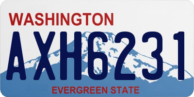 WA license plate AXH6231