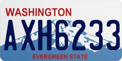 WA license plate AXH6233