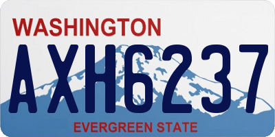 WA license plate AXH6237