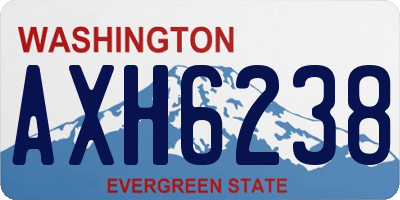 WA license plate AXH6238