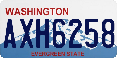 WA license plate AXH6258