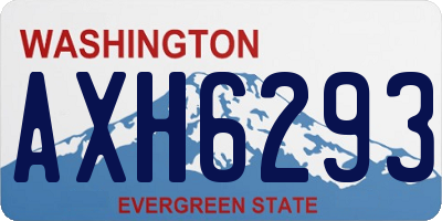 WA license plate AXH6293