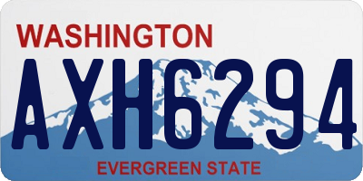 WA license plate AXH6294