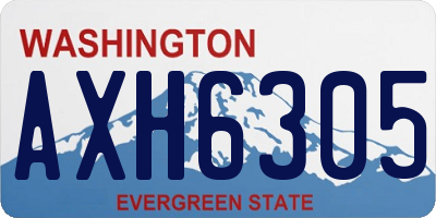 WA license plate AXH6305