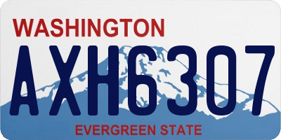 WA license plate AXH6307