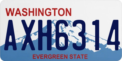 WA license plate AXH6314
