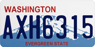 WA license plate AXH6315