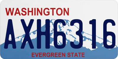 WA license plate AXH6316