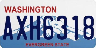 WA license plate AXH6318