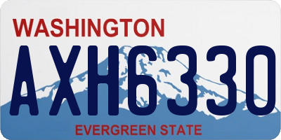 WA license plate AXH6330