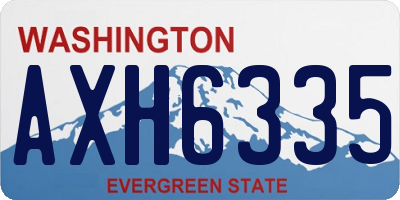WA license plate AXH6335