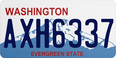 WA license plate AXH6337