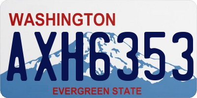 WA license plate AXH6353