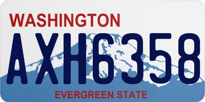WA license plate AXH6358