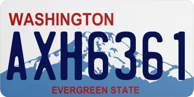 WA license plate AXH6361
