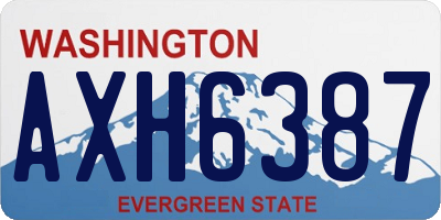 WA license plate AXH6387