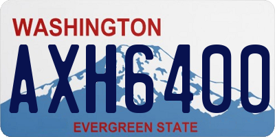 WA license plate AXH6400