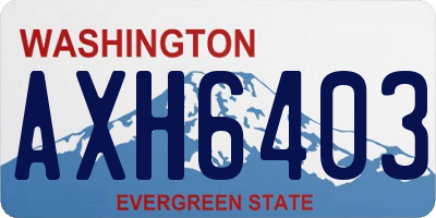 WA license plate AXH6403