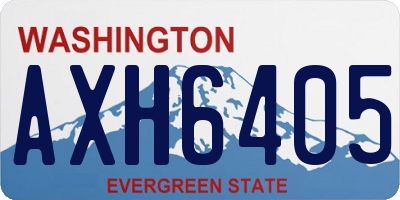 WA license plate AXH6405