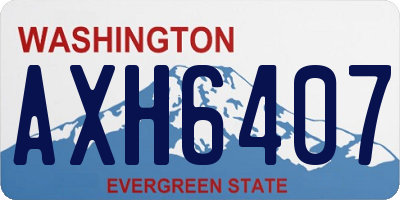 WA license plate AXH6407
