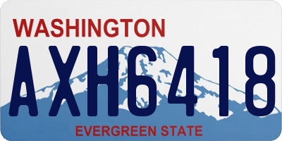WA license plate AXH6418