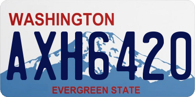 WA license plate AXH6420