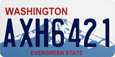 WA license plate AXH6421