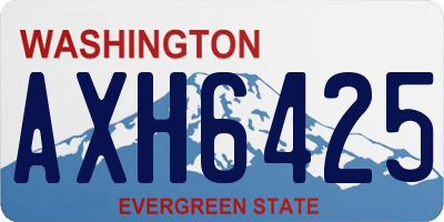 WA license plate AXH6425