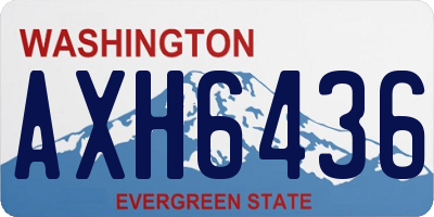 WA license plate AXH6436