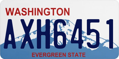 WA license plate AXH6451