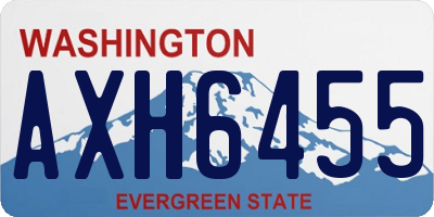 WA license plate AXH6455