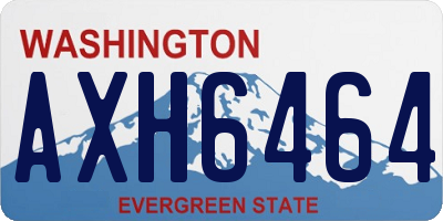 WA license plate AXH6464