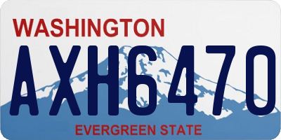 WA license plate AXH6470
